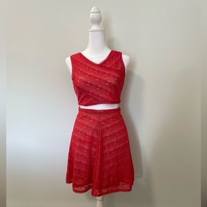 BCBG Max Azria Ivanna coral crop top set